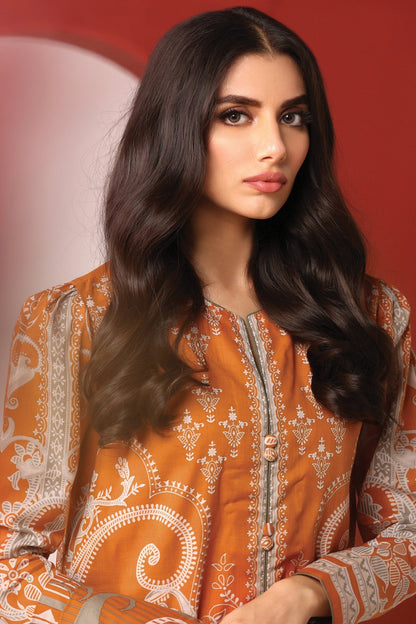 Alkaram - 3 Pc Printed Cambric Suit With Lawn Dupatta
