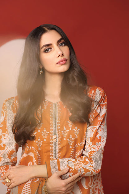 Alkaram - 3 Pc Printed Cambric Suit With Lawn Dupatta
