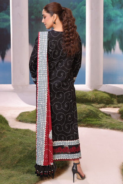 3 Pc Embroidered Cambric Suit With Lawn Dupatta
