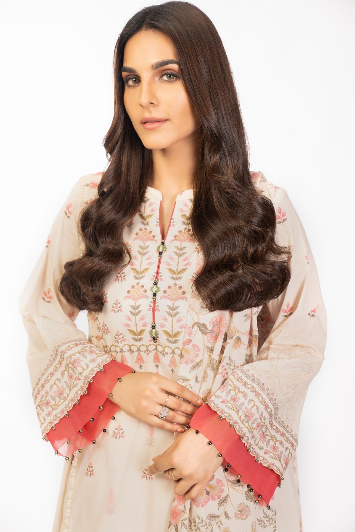 3 Pc Printed Cambric Suit With Lawn Dupatta