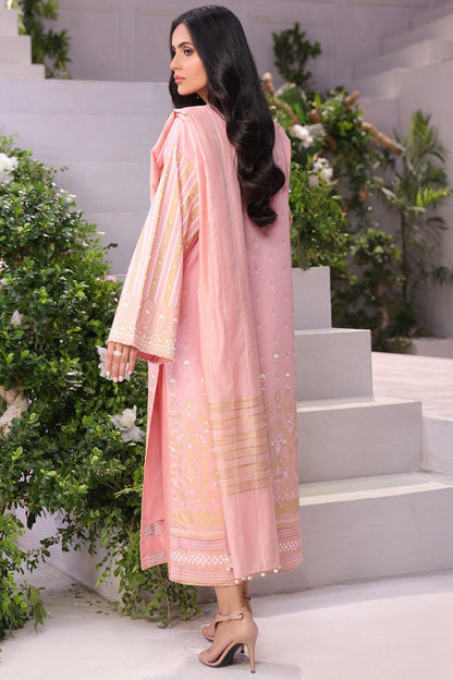 3 Pc Printed Cambric Suit With Fancy Dupatta