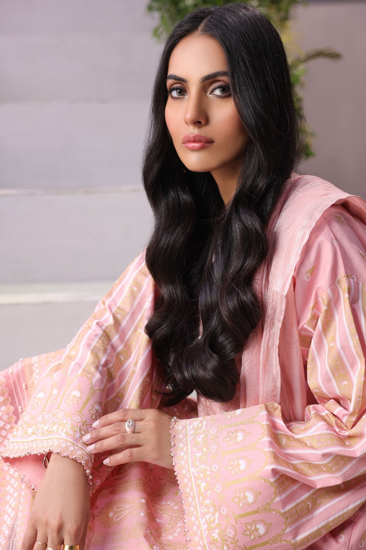 3 Pc Printed Cambric Suit With Fancy Dupatta