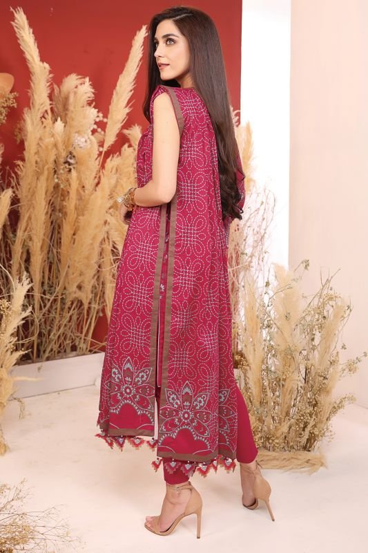 Alkaram - 2 Pc Printed Cambric Suit With Lawn Dupatta