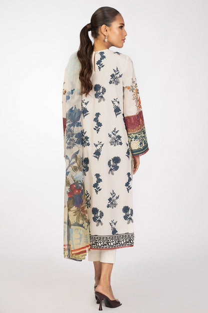 3 Pc Printed Cambric Suit With Chiffon Dupatta