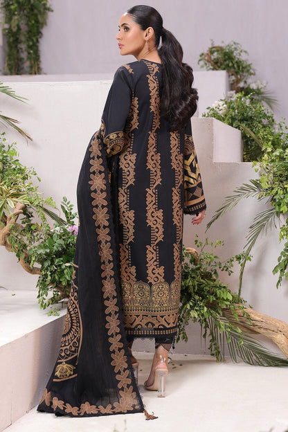 3 Pc Printed Cambric Suit With Broshia Dupatta