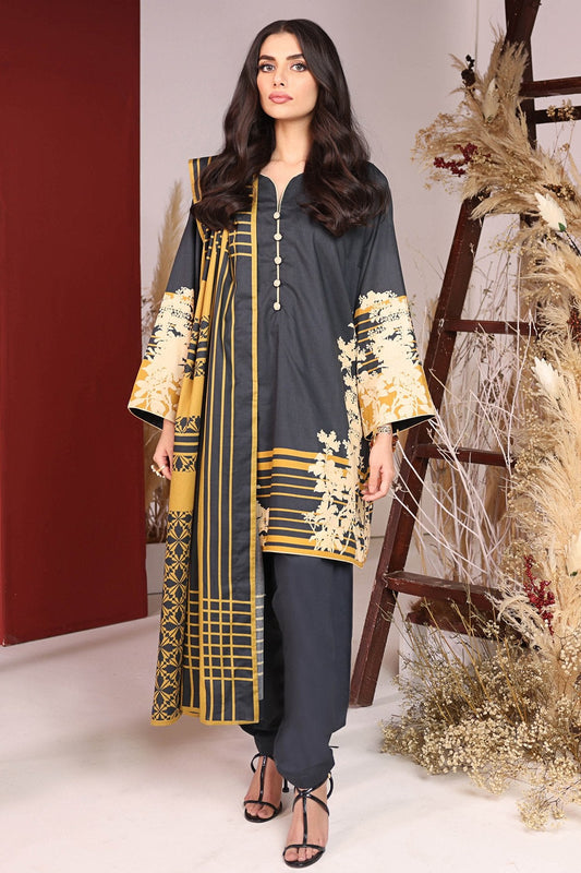 Alkaram - 2 Pc Printed Cambric Suit With Broshia Dupatta