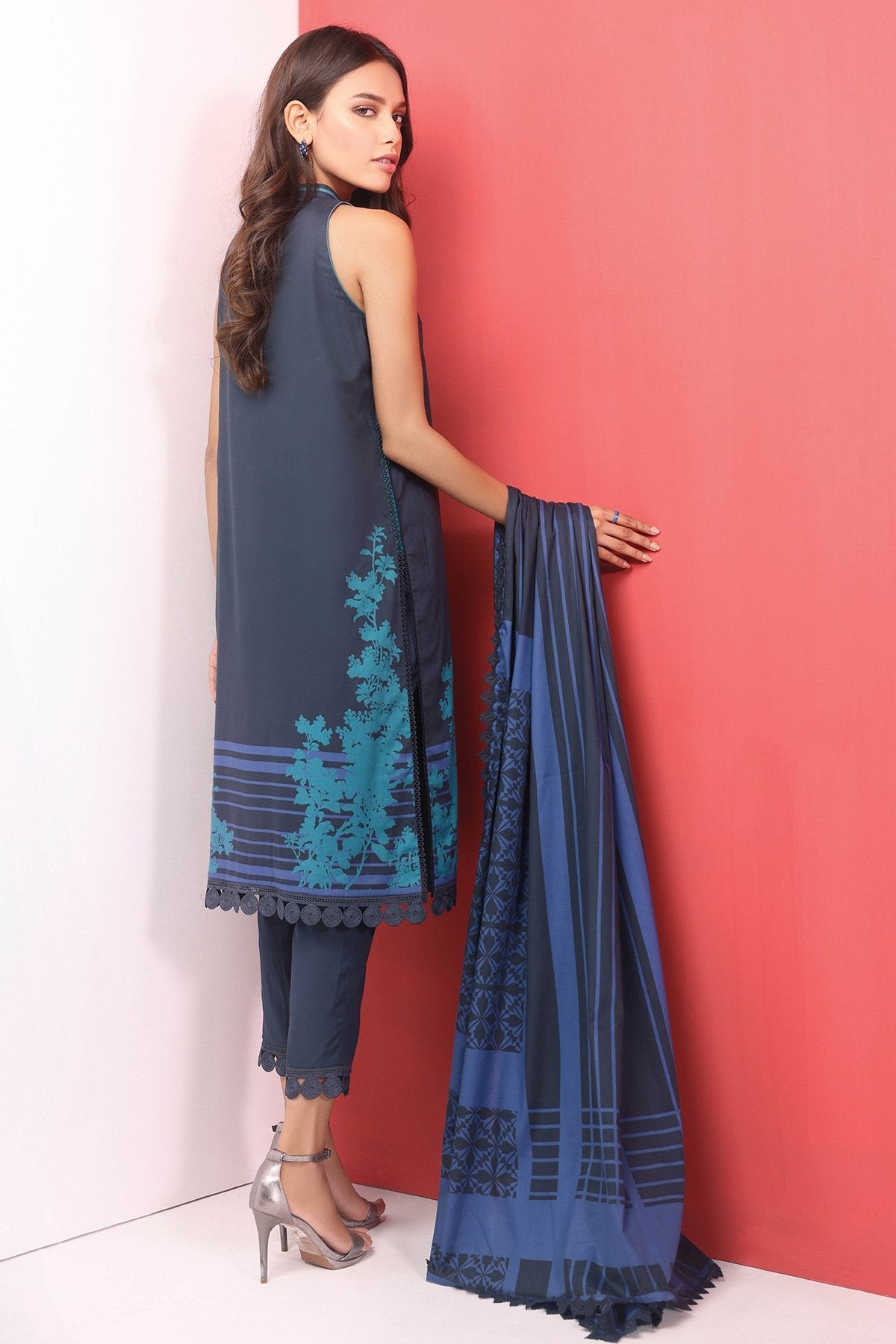 Alkaram - 2 Pc Printed Cambric Suit With Broshia Dupatta