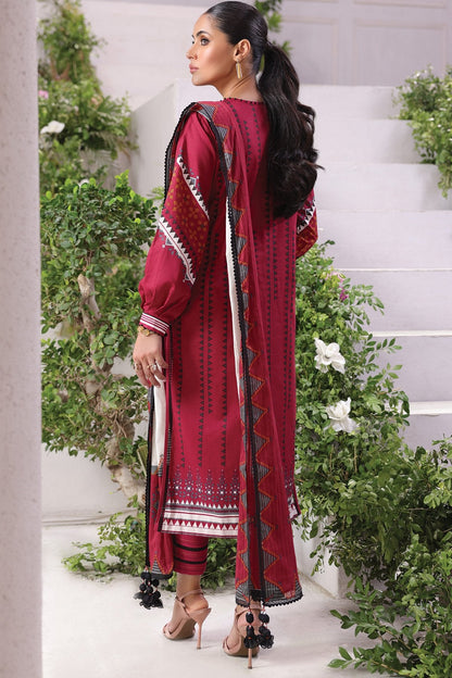 3 Pc Printed Cambric Suit With Broshia Dupatta