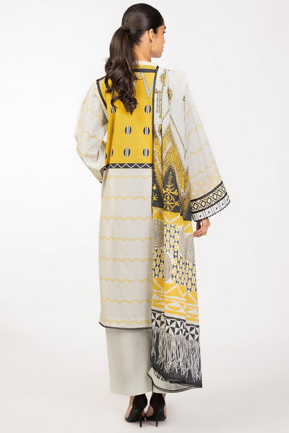 3 Pc Printed Cambric Suit With Doria Dupatta