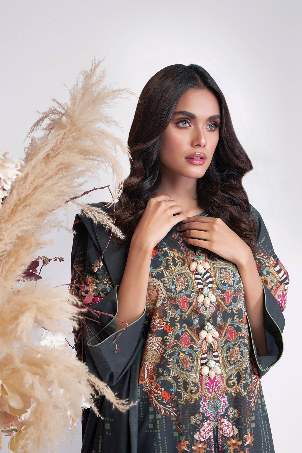 Alkaram - 3 Pc Printed Cambric Suit With Digital Lawn Dupatta