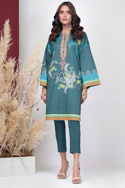 1 Pc Embroidered Digital Cambric Shirt