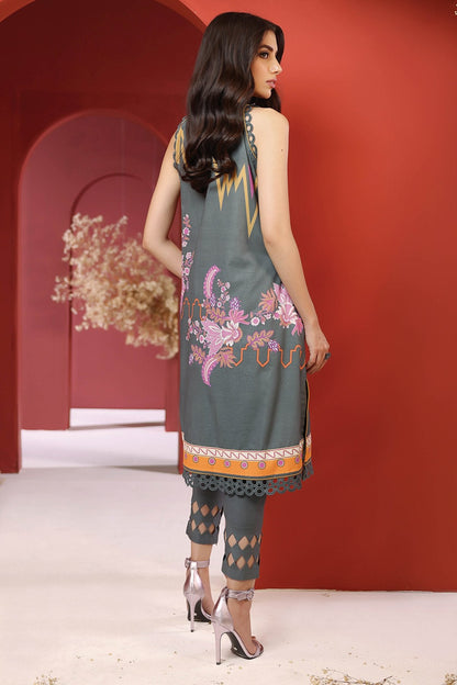 1 Pc Embroidered Digital Cambric Shirt