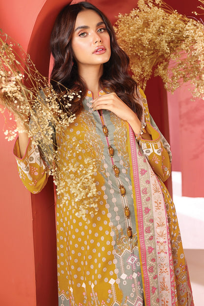 Alkaram - 3 Pc Printed Cambric Suit With Lawn Dupatta