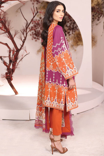 Alkaram - 3 Pc Printed Cambric Suit With Lawn Dupatta