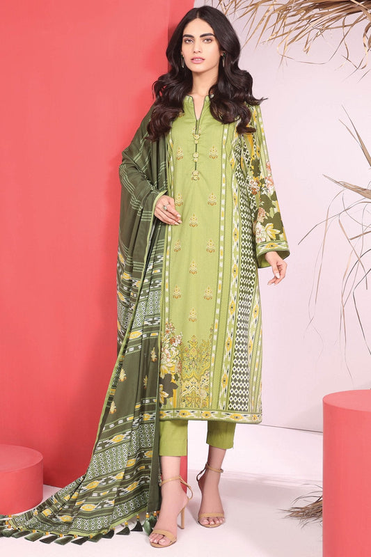 Alkaram - 3 Pc Printed Cambric Suit With Doria Dupatta