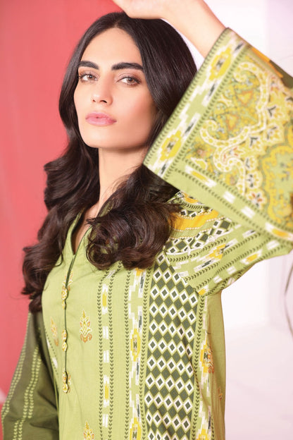 Alkaram - 3 Pc Printed Cambric Suit With Doria Dupatta
