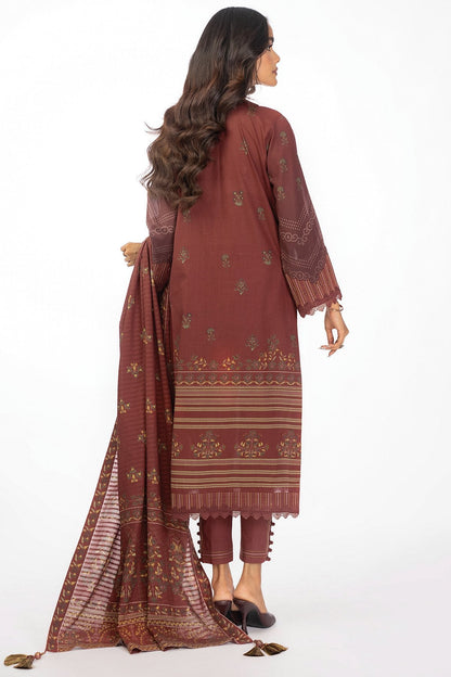3 Pc Embroidered Cambric Suit With Doria Dupatta