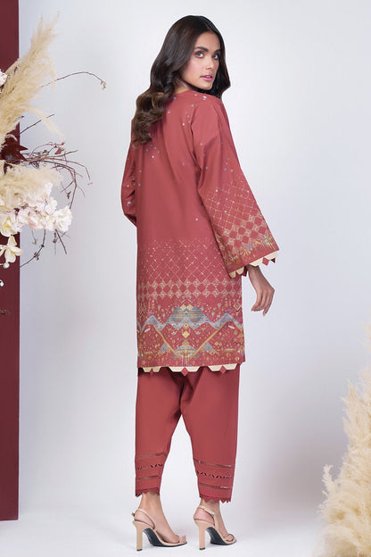 Alkaram - 2 Pc Printed Cambric Suit With Dyed Cambric Trouser