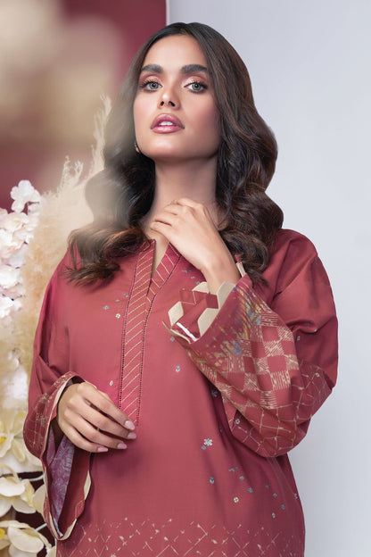 Alkaram - 2 Pc Printed Cambric Suit With Dyed Cambric Trouser