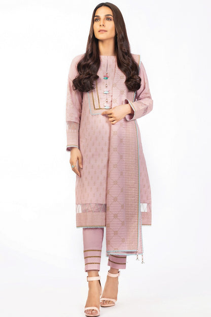 3 Pc Printed Cambric Suit With Doria Dupatta
