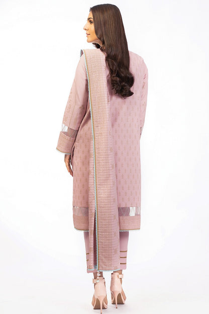 3 Pc Printed Cambric Suit With Doria Dupatta