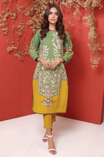 Alkaram - 2 Pc Printed Cambric Suit With Dyed Cambric Trouser