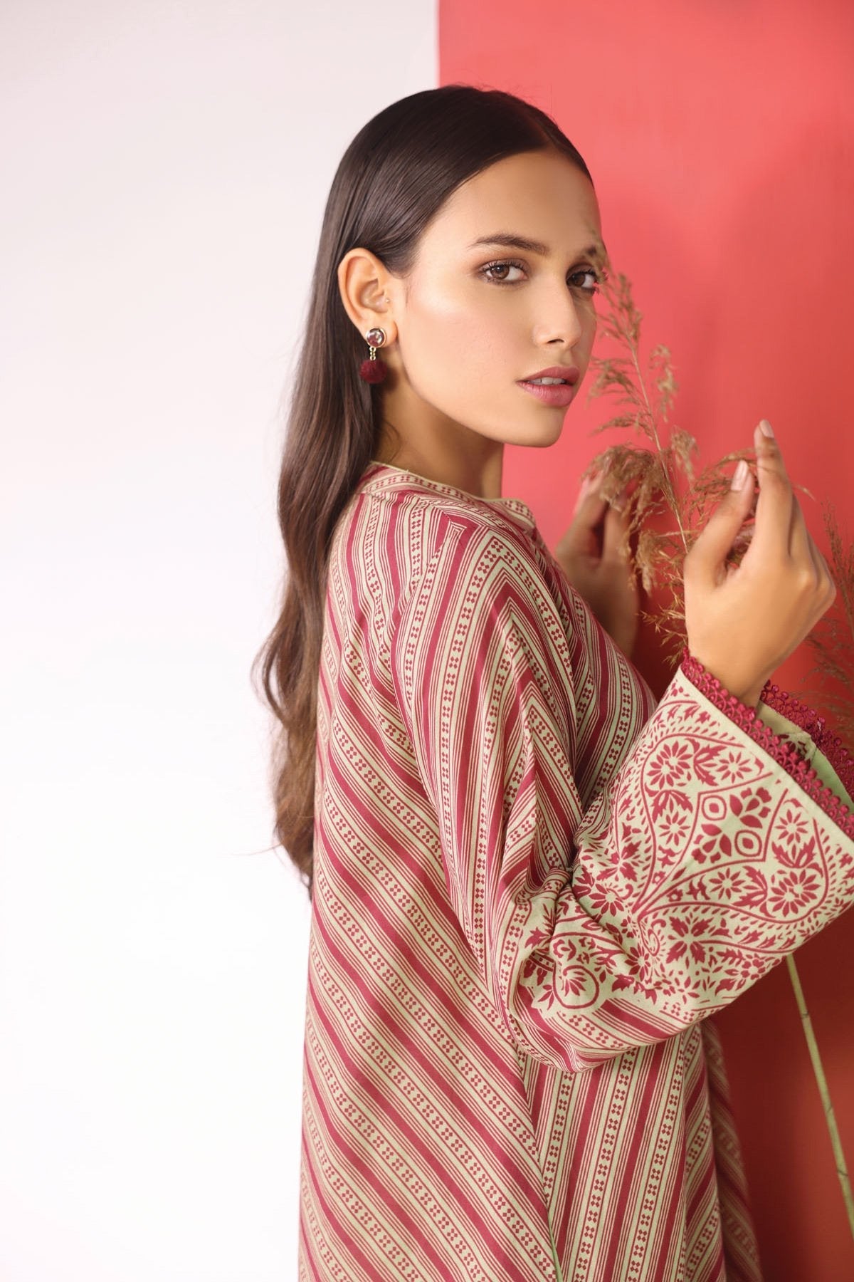 Alkaram - 2 Pc Printed Cambric Suit With Dyed Cambric Trouser