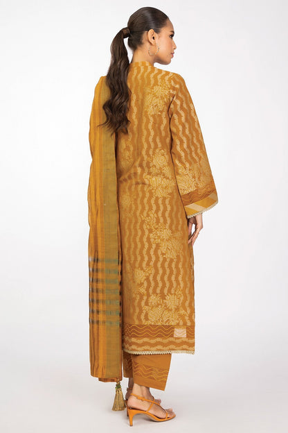 3 Pc Jacquard Suit With Yarn Dyed Dupatta