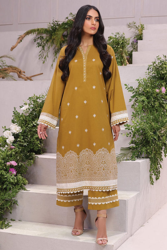 Alkaram - 2 Pc Embroidered Dobby Suit With Cambric Trouser