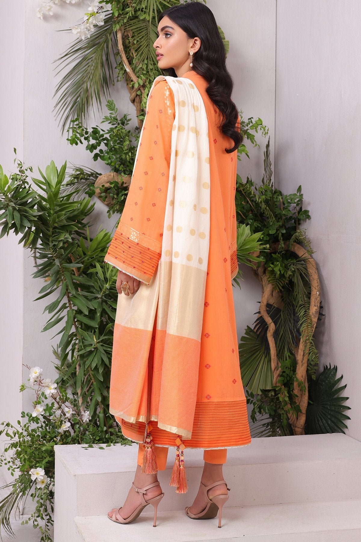 3 Pc Jacquard Suit With Jacquard Dupatta