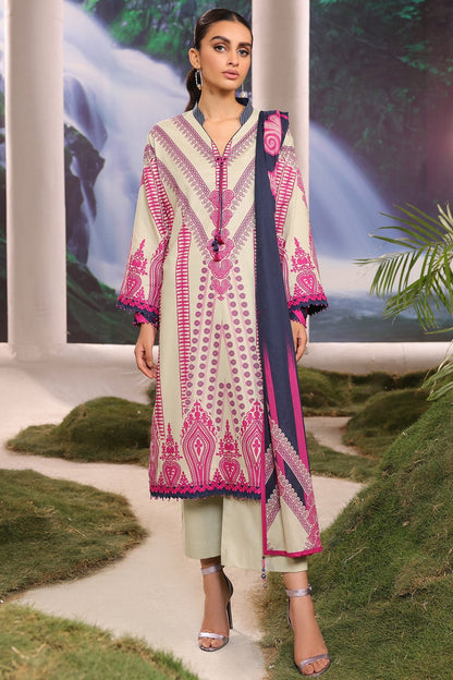 2 Pc Printed Cambric Suit With Lawn Dupatta