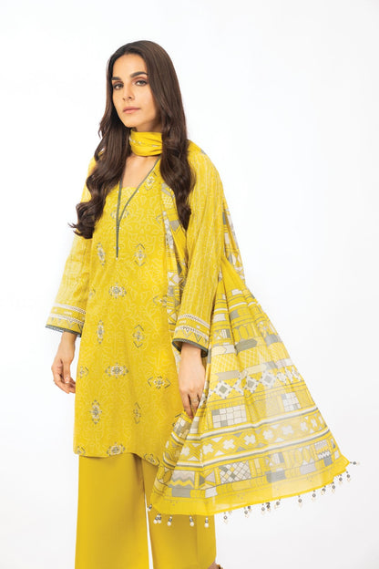 2 Pc Embroidered Cambric Suit With Lawn Dupatta