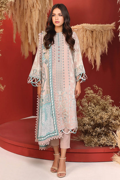 Alkaram - 3 Pc Printed Cambric Suit With Lawn Dupatta