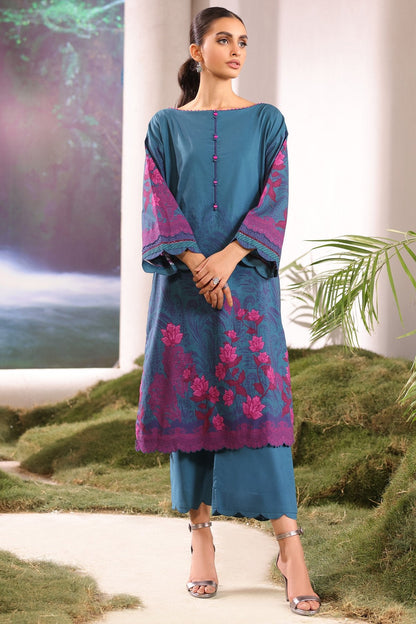 2 Pc Printed Cambric Suit With Cambric Trouser