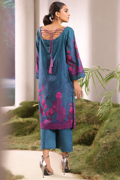 2 Pc Printed Cambric Suit With Cambric Trouser