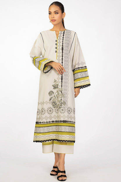 2 Pc Printed Cambric Suit With Cambric Trouser