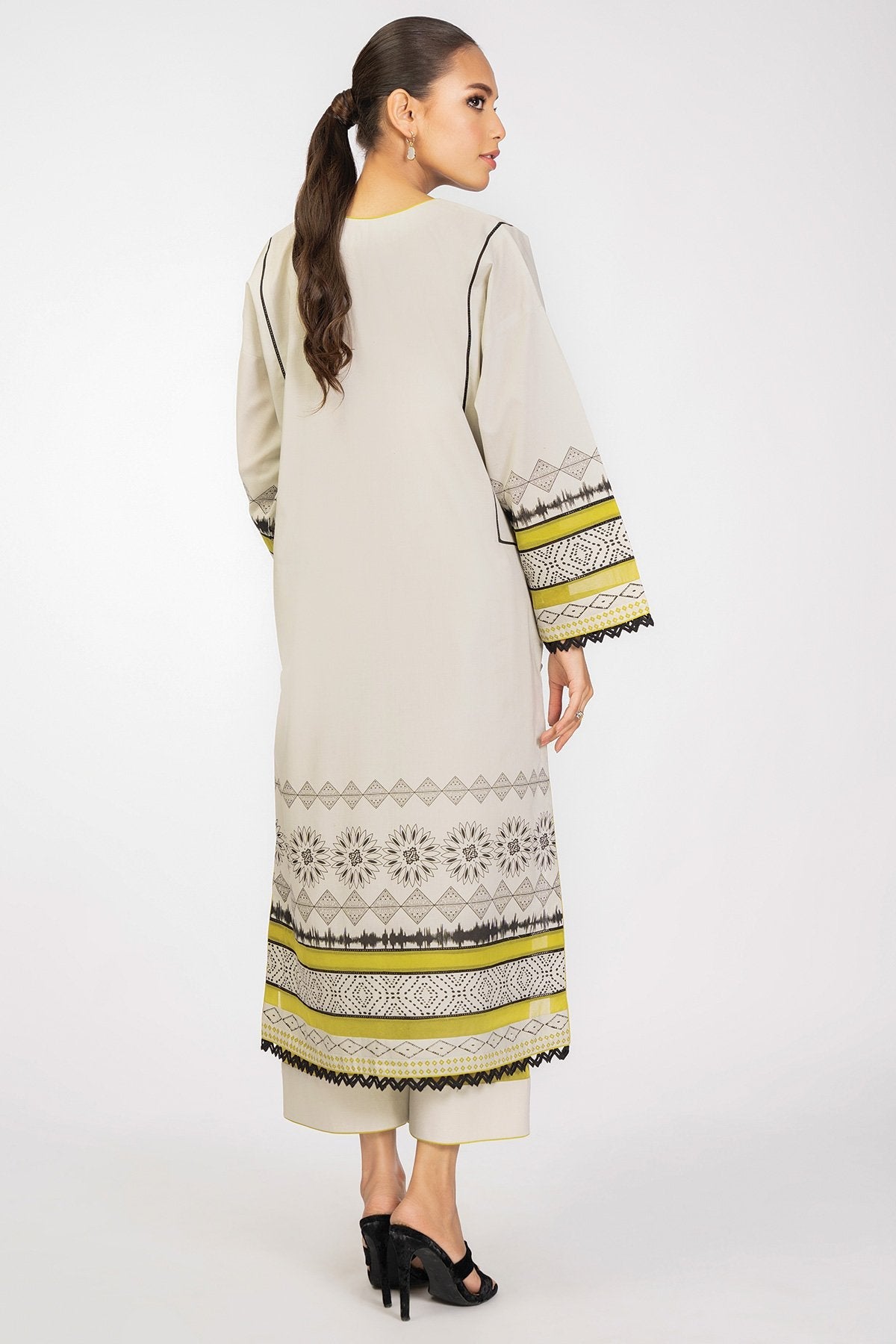 2 Pc Printed Cambric Suit With Cambric Trouser