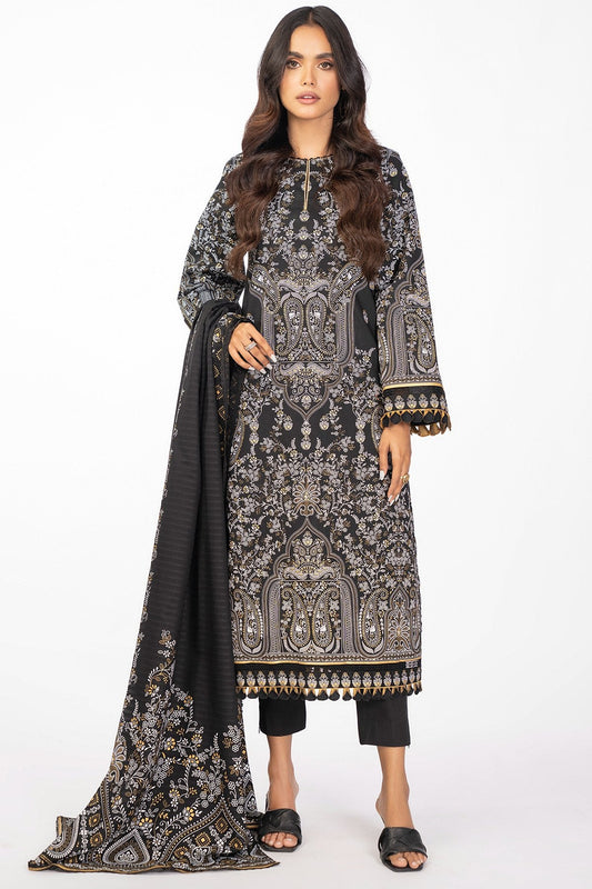 2 Pc Printed Cambric Suit With Doria Dupatta