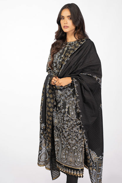 2 Pc Printed Cambric Suit With Doria Dupatta