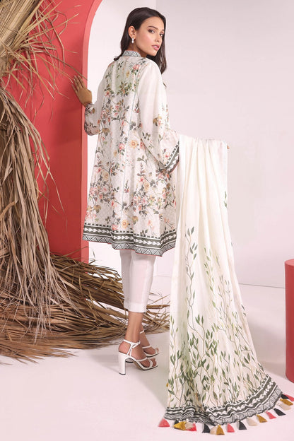 Alkaram - 3 Pc Printed Cambric Suit With Digital Doriya Dupatta