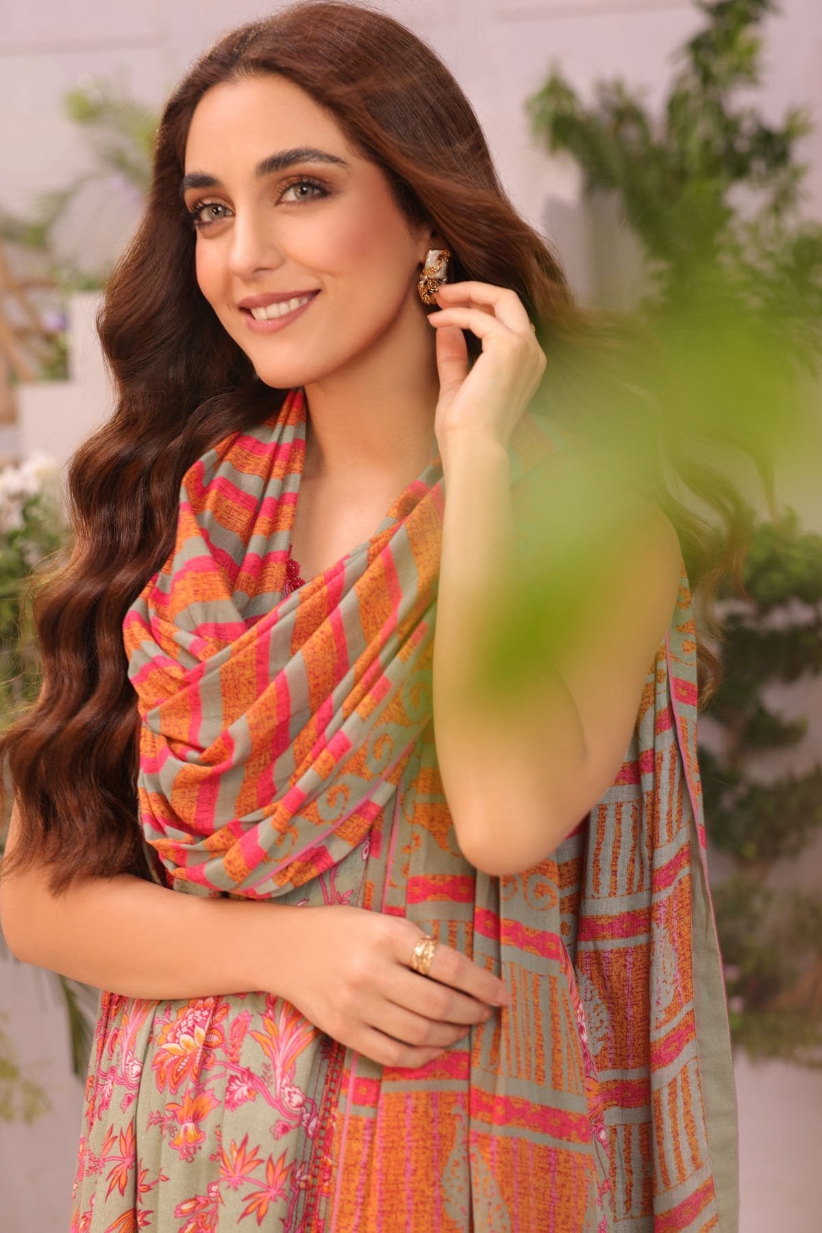 3 Pc Printed Cambric Suit With Lawn Dupatta