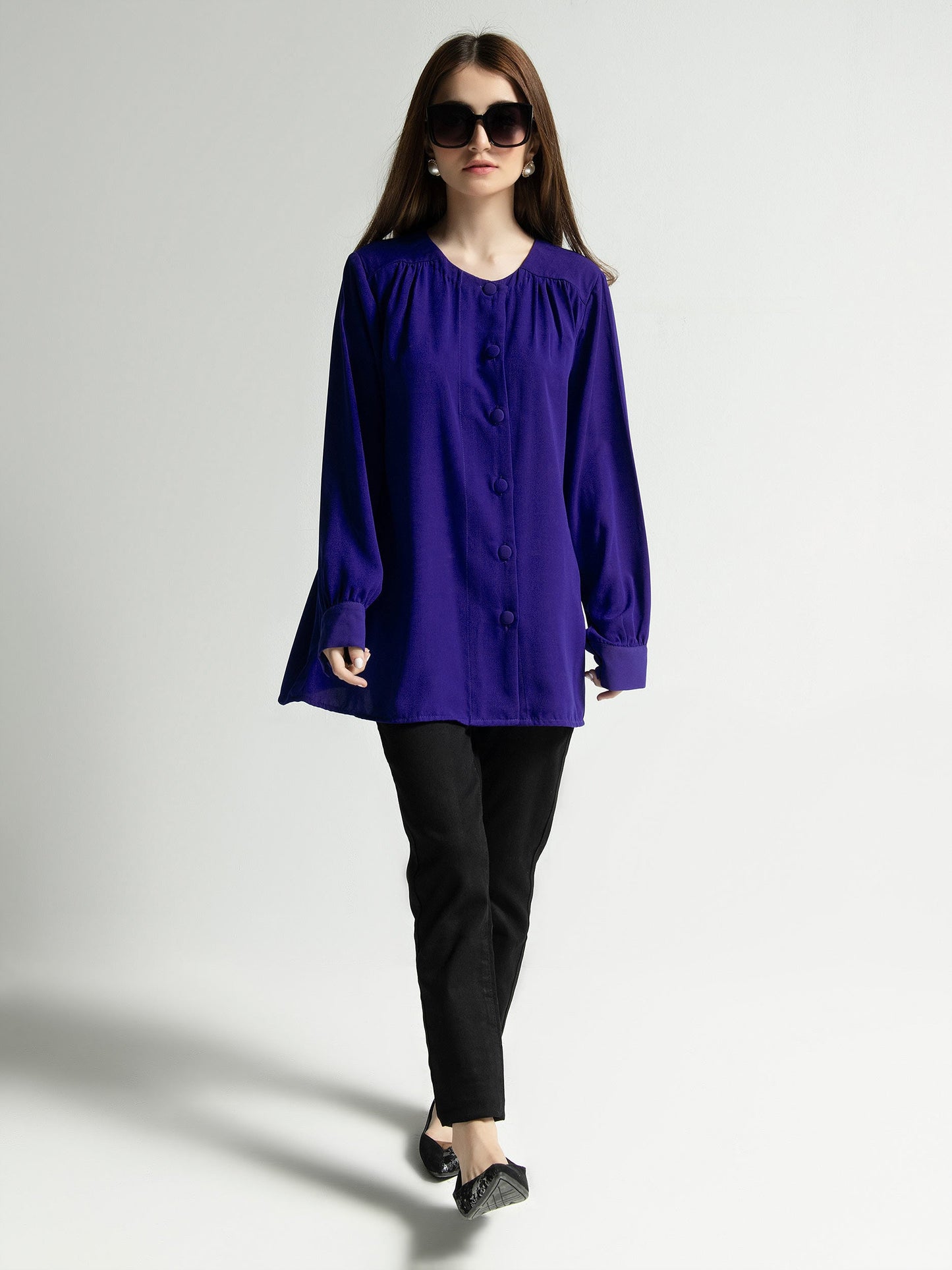 Limelight - Plain Buttoned Down Top