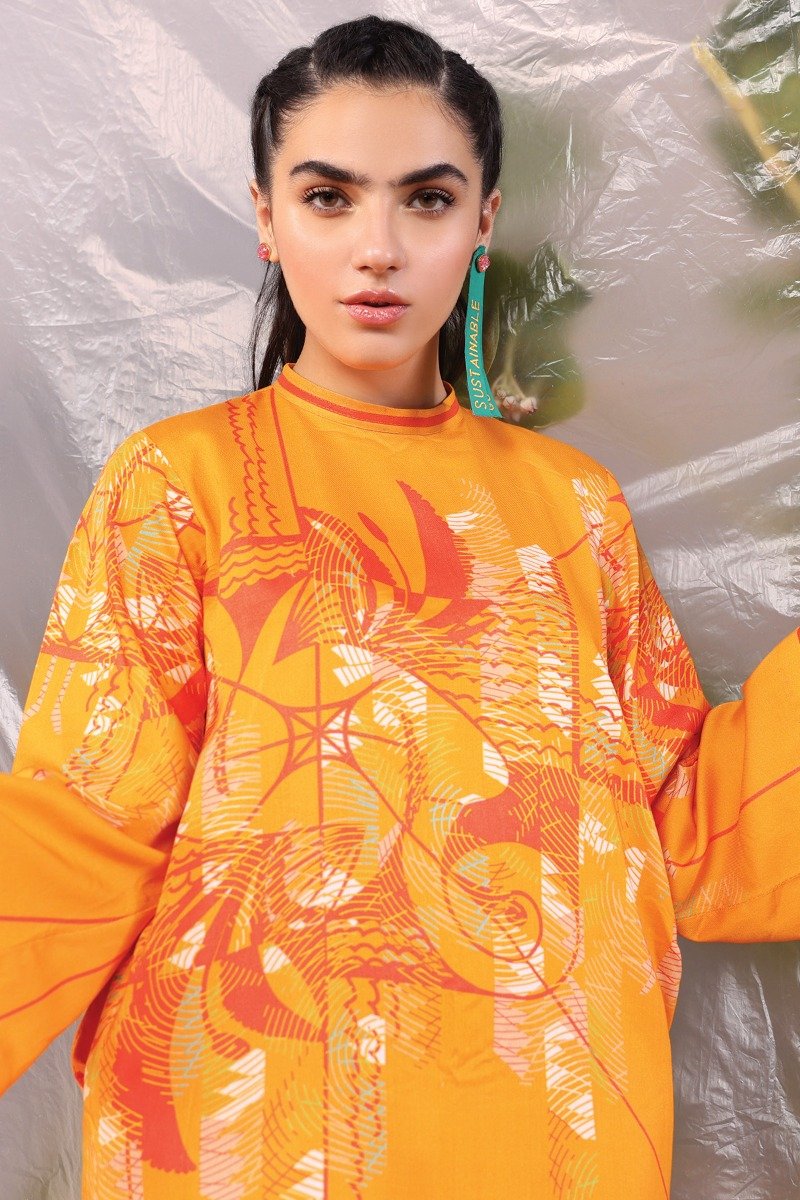 2 Pc Printed Twill Linen Outfit