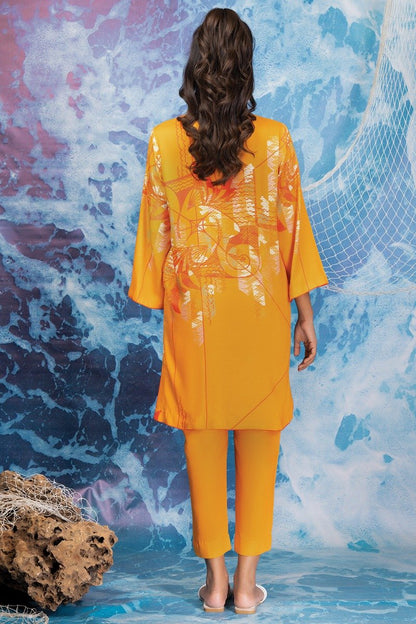 2 Pc Printed Twill Linen Outfit