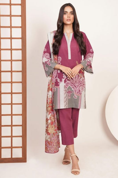 3 Piece Printed Khaddar Suit