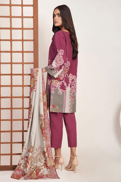 3 Piece Printed Khaddar Suit