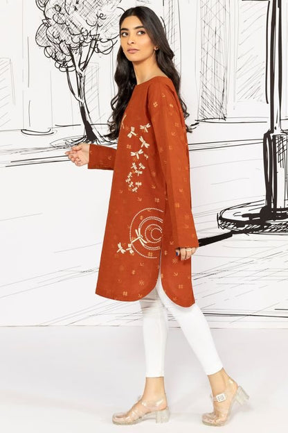 Jacquard Dyed Embroidered Kurti