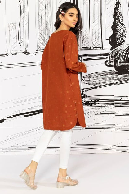 Jacquard Dyed Embroidered Kurti