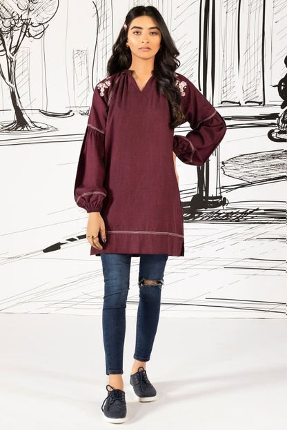 Yarn Dyed Dyed Embroidered Kurti