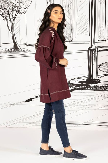 Yarn Dyed Dyed Embroidered Kurti